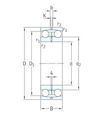 Vòng bi cầu 2 dãy tự lựa 13036 SKF