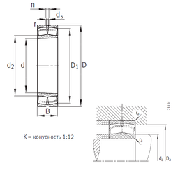 Vòng bi tang trống tự lựa 2 dãy 22338-K-MB FAG