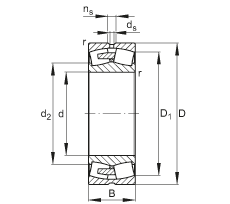 Vòng bi tang trống tự lựa 2 dãy 23180-E1A-MB1 FAG