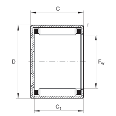 Vòng bi kim hình chén BK3520 INA