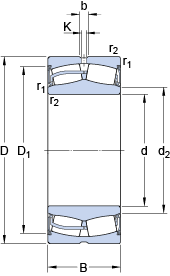 Vòng bi tang trống tự lựa 2 dãy 22238-2CS5/VT143 SKF