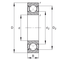 Vòng bi cầu tiếp xúc góc cho trục điều khiển, với bề mặt nhẵn, có độ chính xác cao FBSA 208/QFC SKF